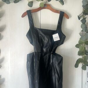 Forever 21 Faux Leather Cutout Mini Dress